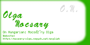 olga mocsary business card